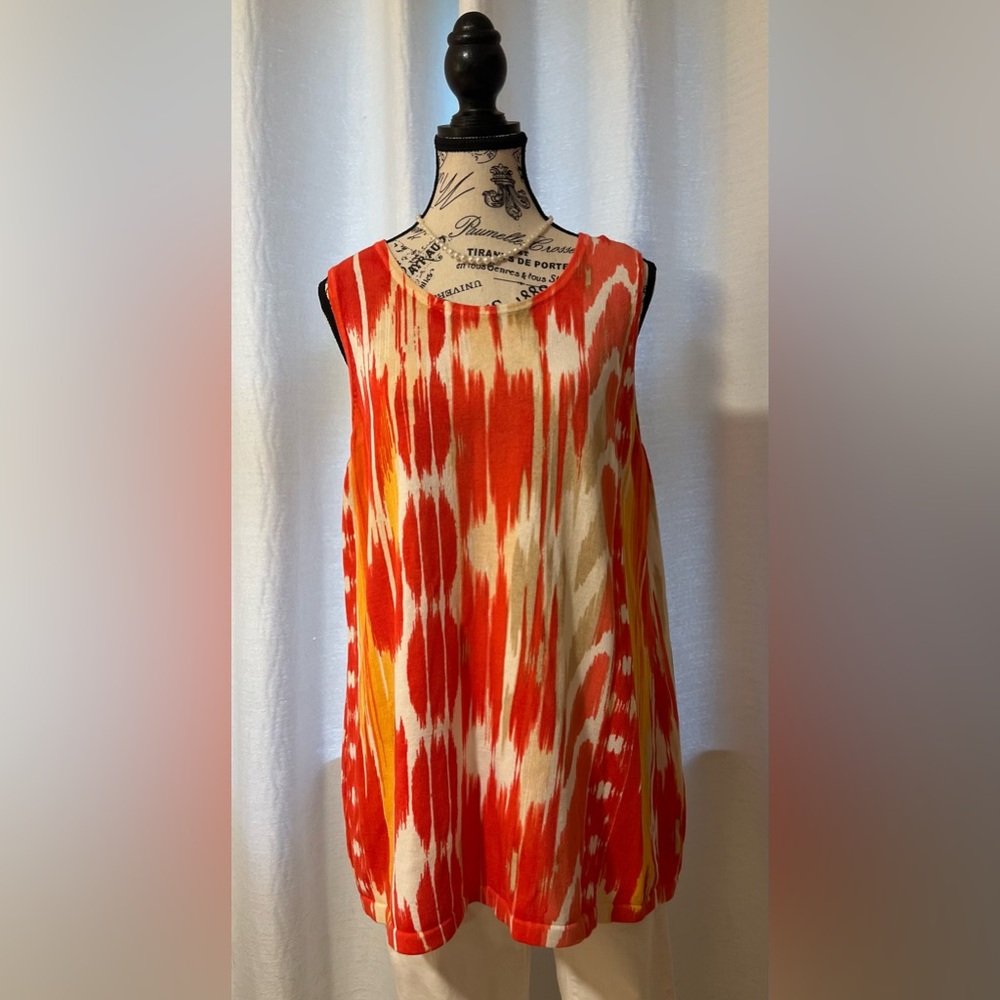 Chico's Vibrant Pink and White Tank Top